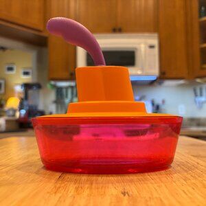 Rare Alessi Ship Shape Butter Dish Stefano Giovannoni Pink/Orange/Purple